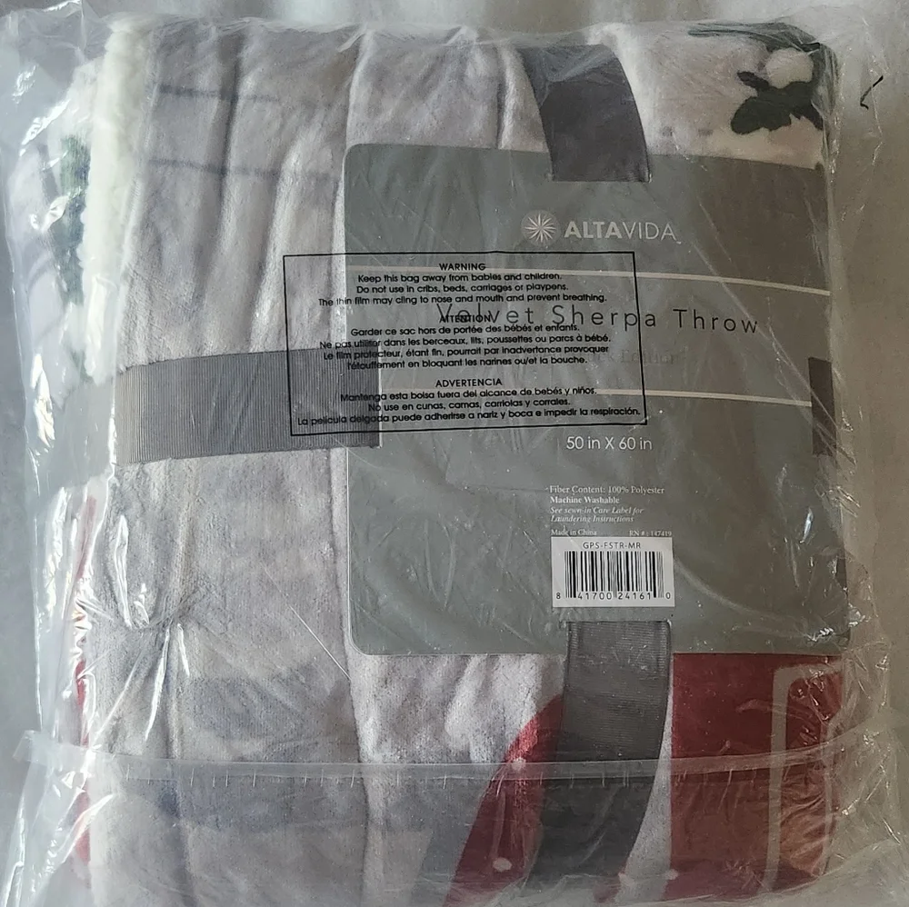 Velvet Sherpa Throw Blanket Christmas Holiday Red Truck 50 X 60 Edition